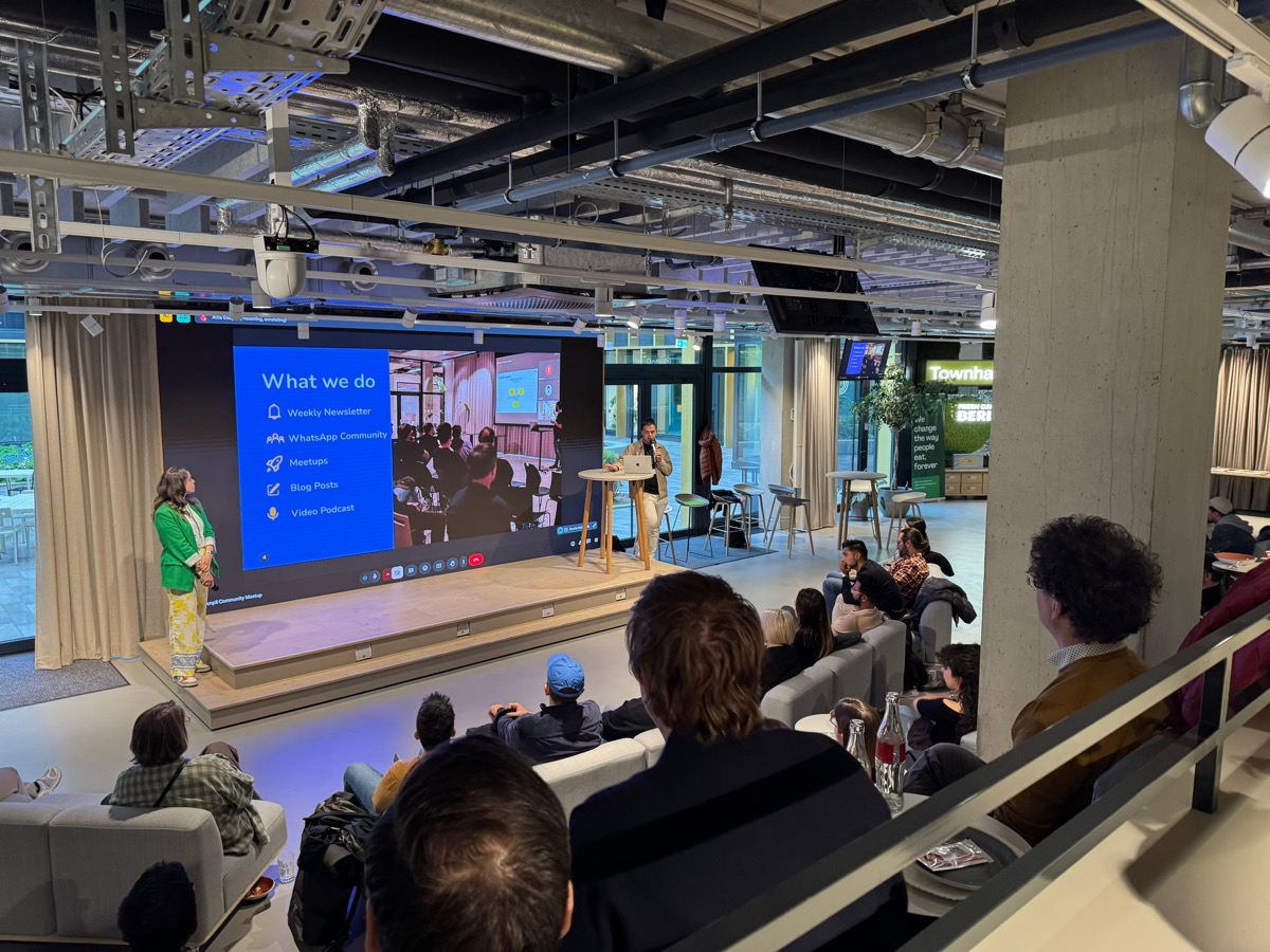 Tech professionals networking at Berlin meetup